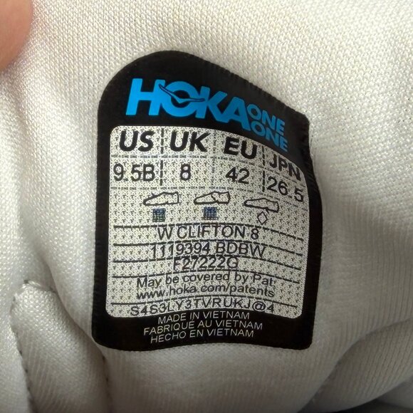 Hoka Clifton 8 Running Shoes Women's 9.5 Blanc De Blanc Athletic Run Training - Picture 13 of 13